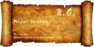 Major Orsika névjegykártya